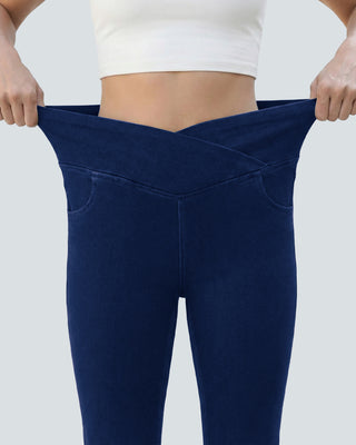 Crossover High Waist Flare Jeans