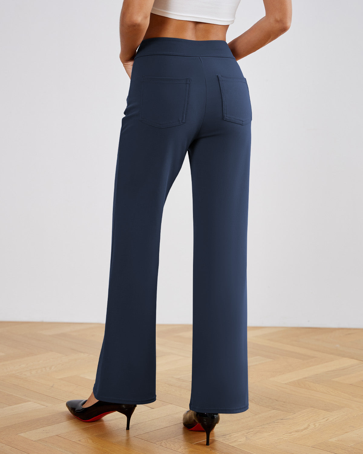 SwanSoft™ Multi-Button Straight Trousers