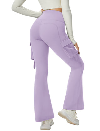 V Waist Cargo Flare Pants