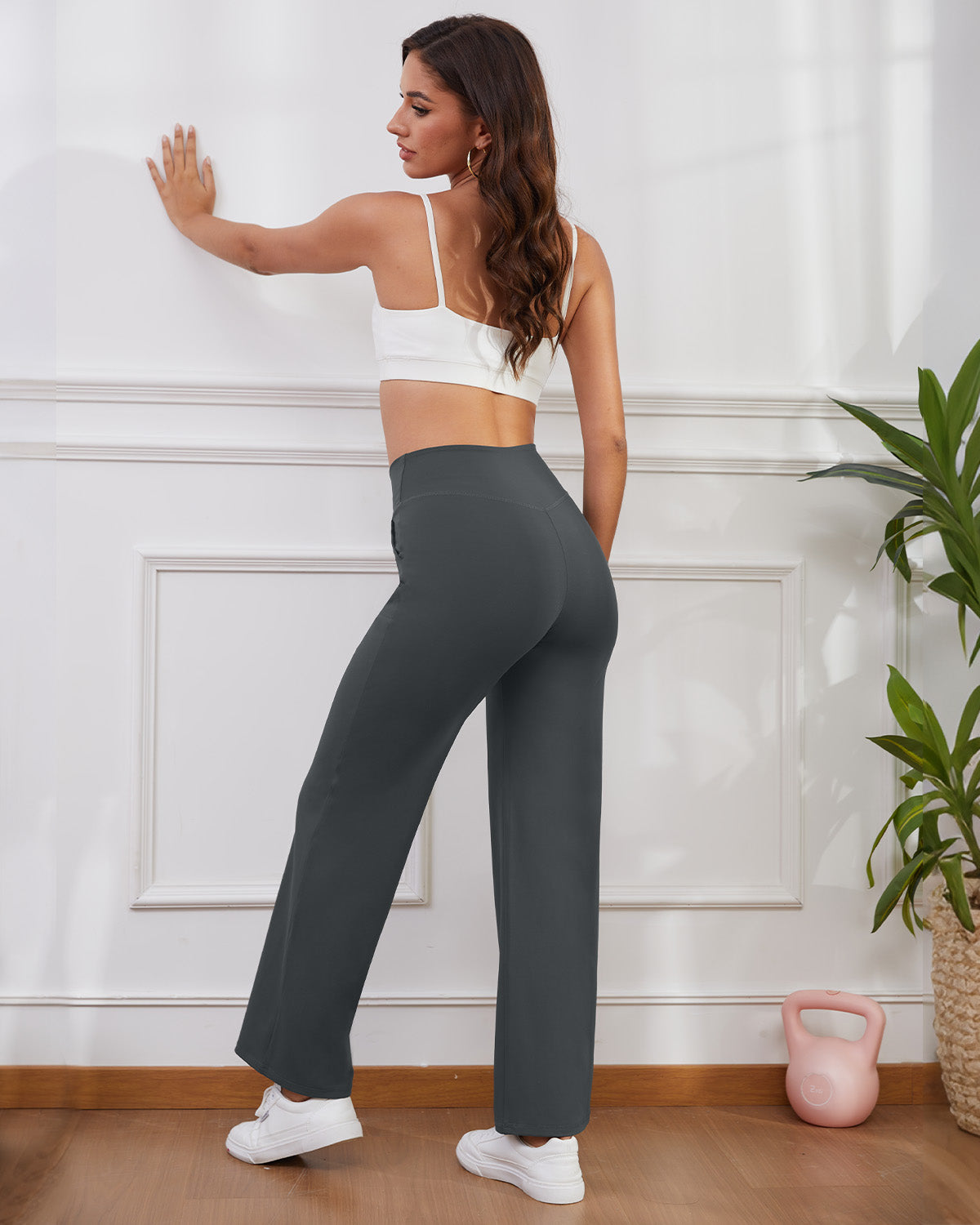 Crossover Waist Wide Leg Yoga Pants
