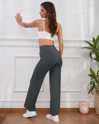 Crossover Waist Wide Leg Yoga Pants