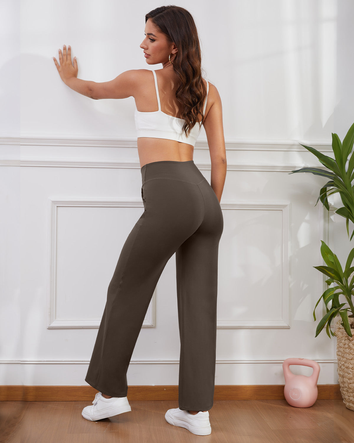 Crossover Waist Wide Leg Yoga Pants