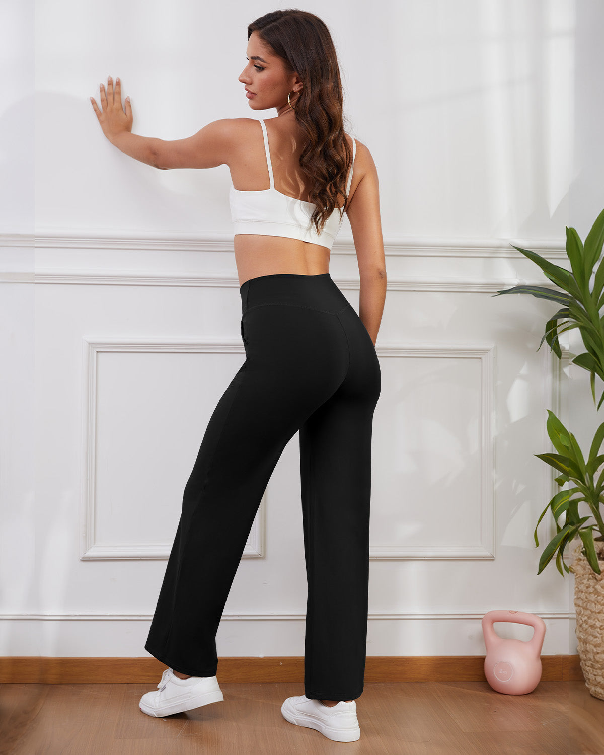 Crossover Waist Wide Leg Yoga Pants