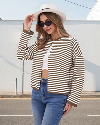 Coastal Stripe Knit Cardigan