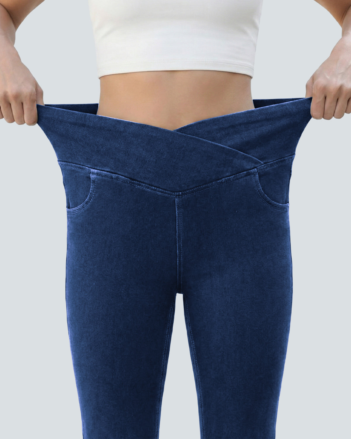 Crossover High Waist Flare Jeans