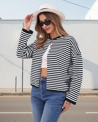 Coastal Stripe Knit Cardigan