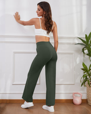 Crossover Waist Wide Leg Yoga Pants