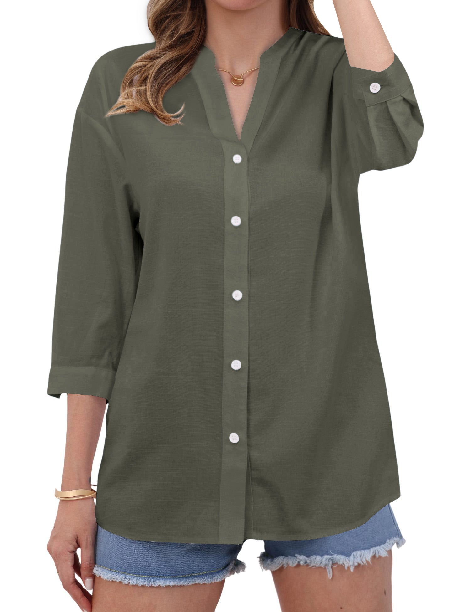 Aura V-Neck Breezy Cotton Top