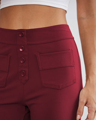 SwanSoft™ Multi-Button Straight Trousers