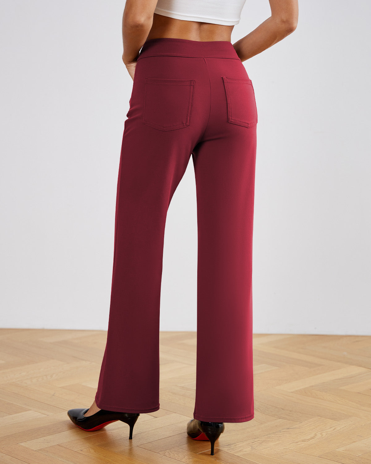 SwanSoft™ Multi-Button Straight Trousers