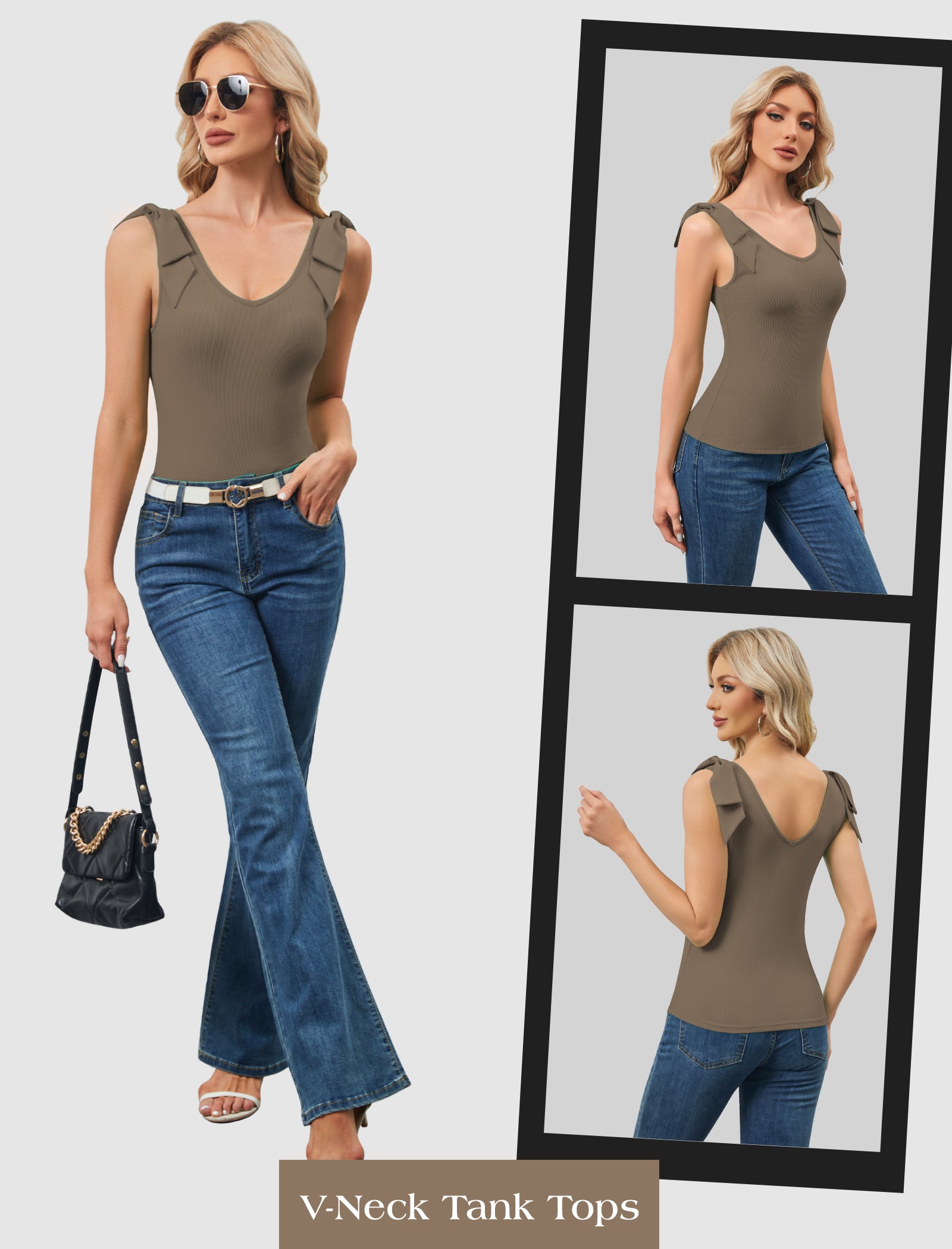 Bow-Tie Shoulder Tank Top