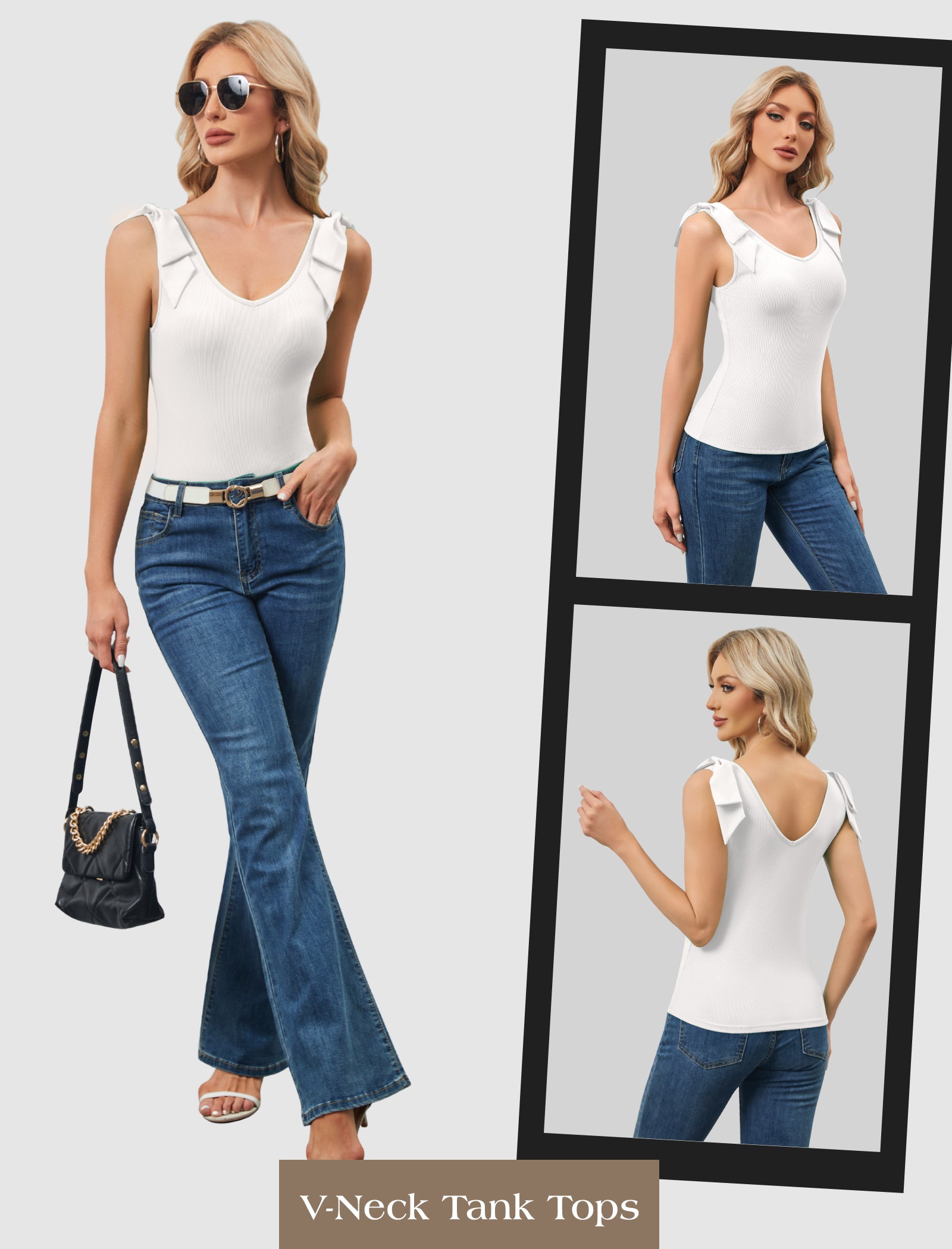 Bow-Tie Shoulder Tank Top