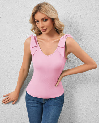 Bow-Tie Shoulder Tank Top