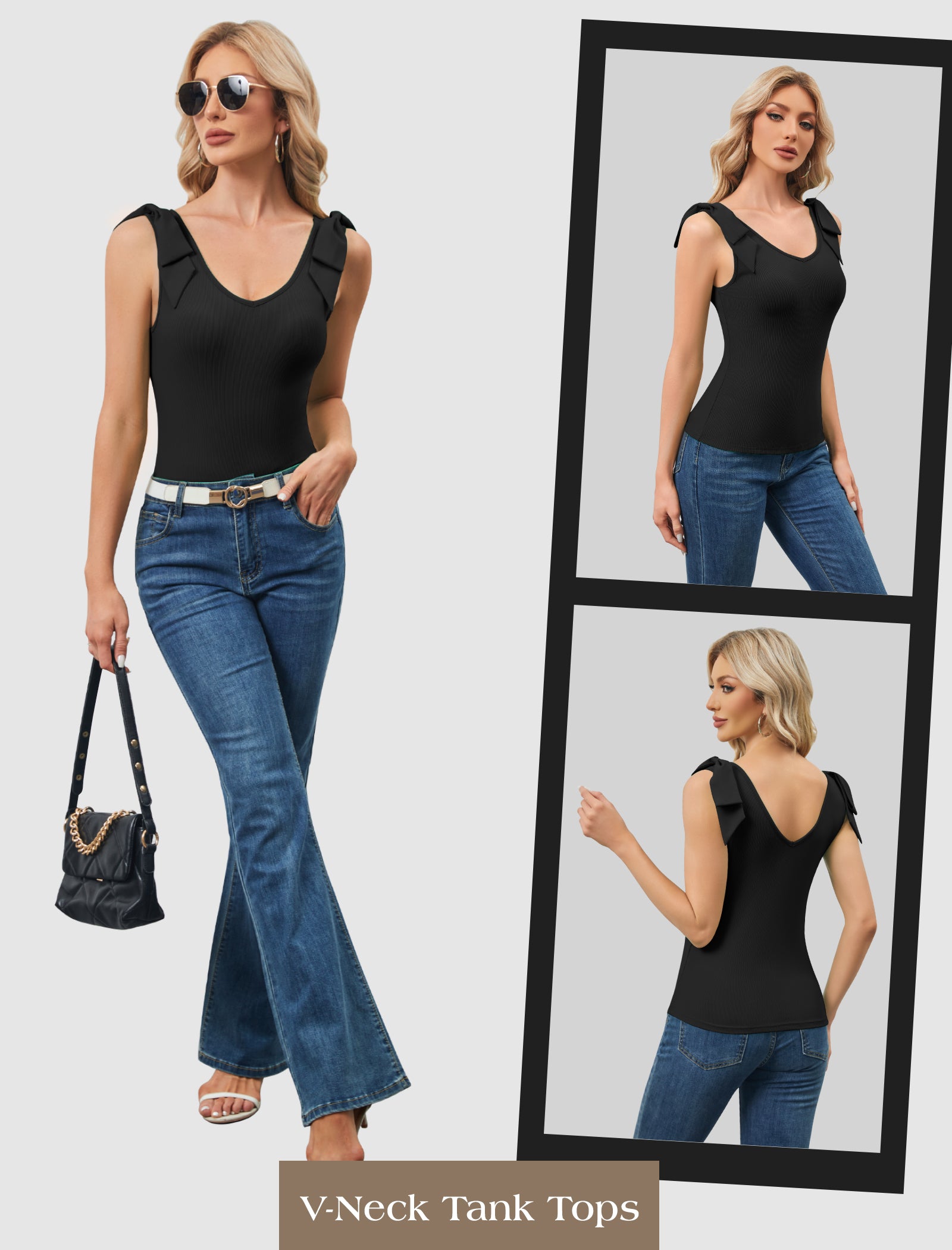 Bow-Tie Shoulder Tank Top