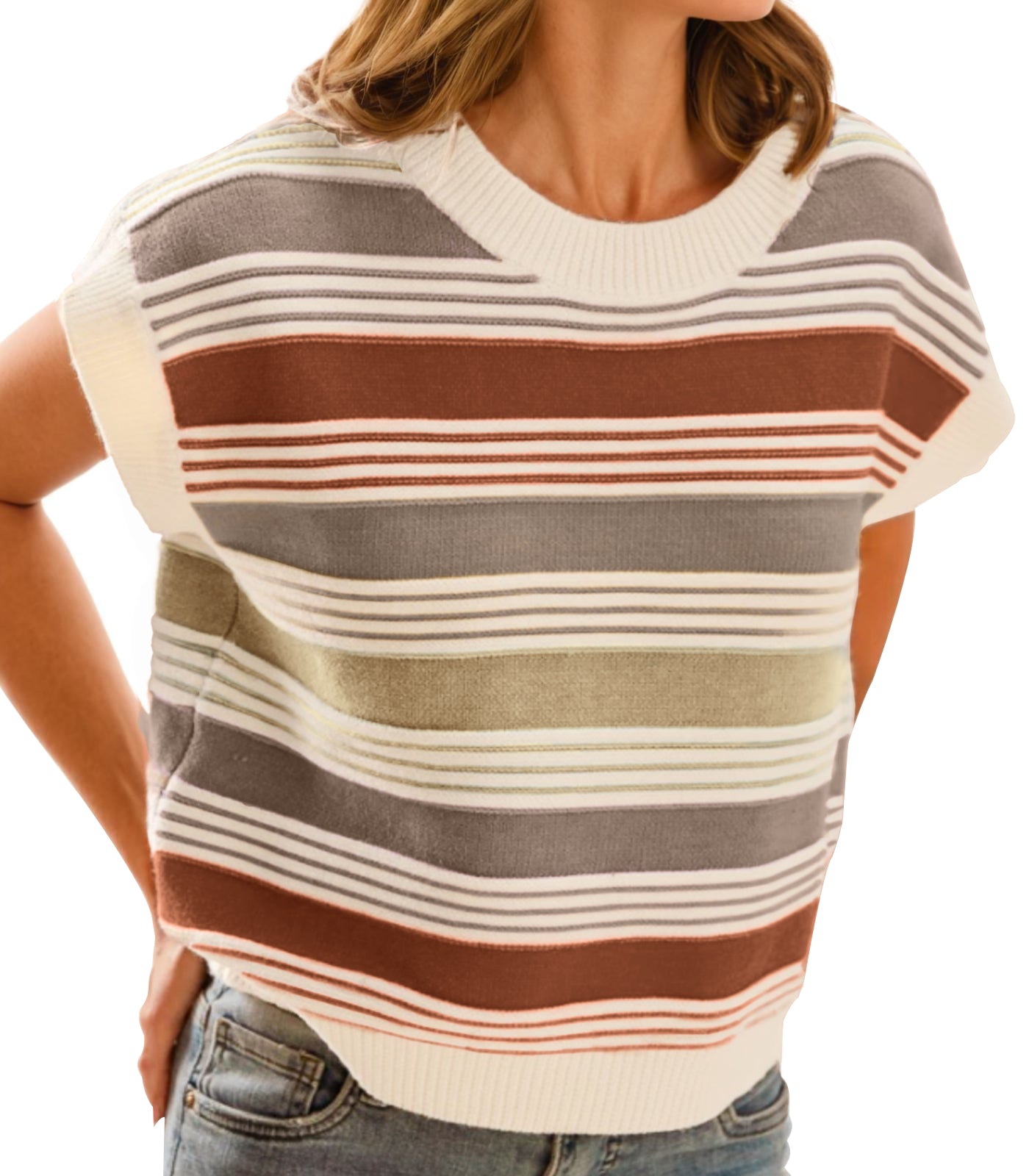 ColorBlock Striped Knit Top