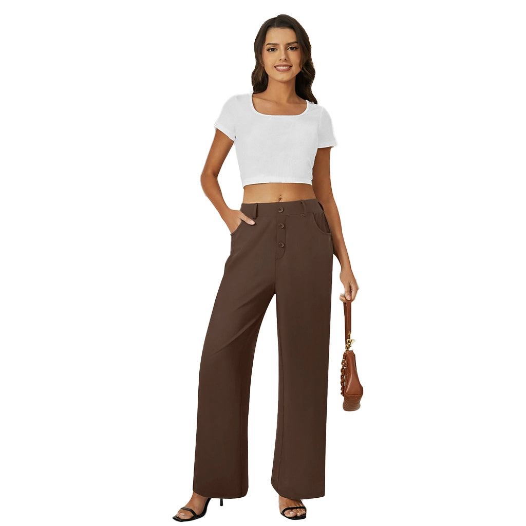 Fireswan Button-Front Wide Leg Pants