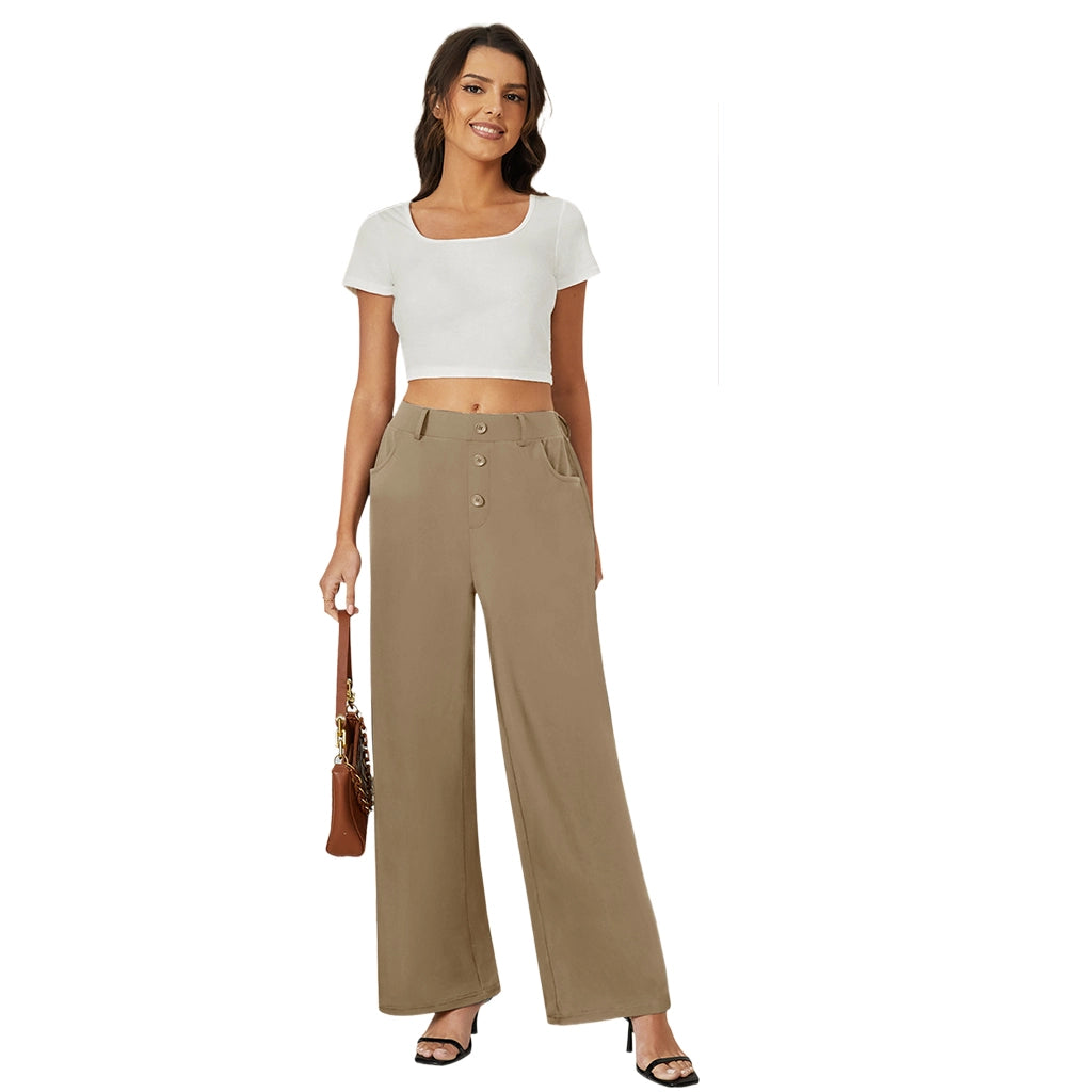 Fireswan Button-Front Wide Leg Pants