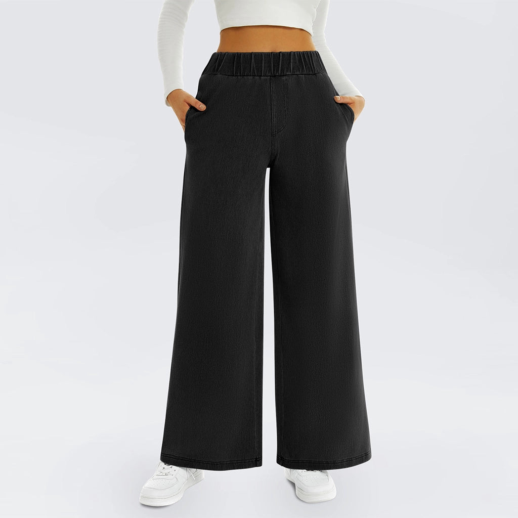 Relaxed Fit Elastic Waist Jeans