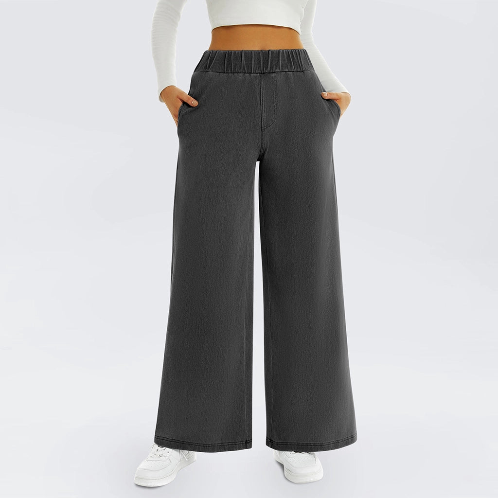 Relaxed Fit Elastic Waist Jeans