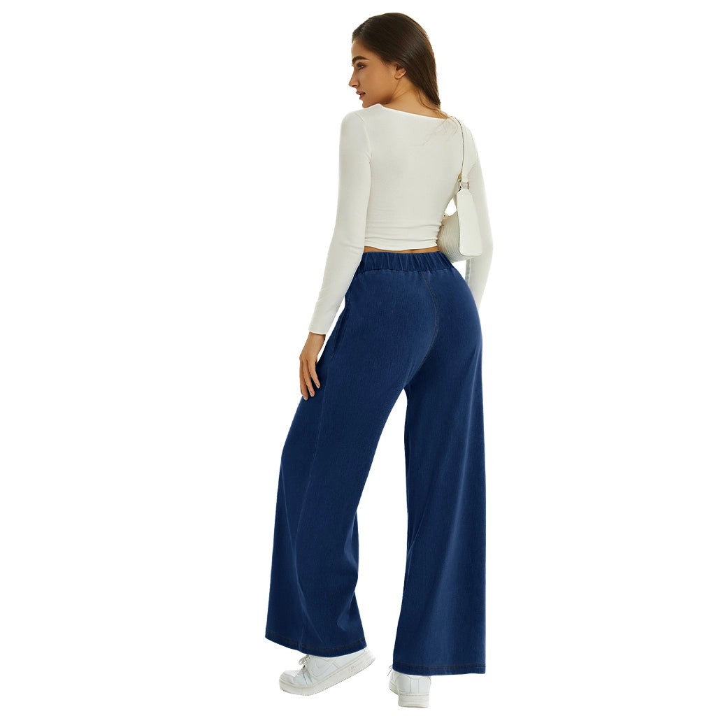 Relaxed Fit Elastic Waist Jeans