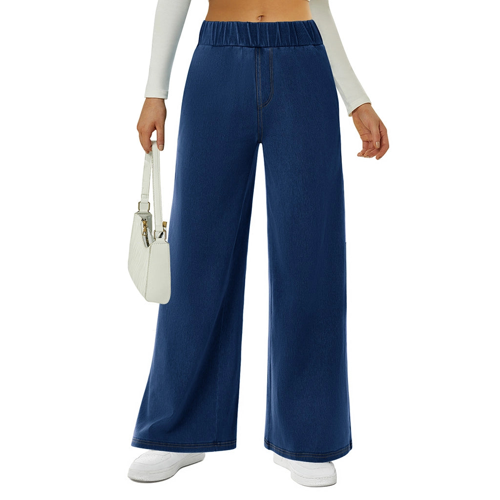 Relaxed Fit Elastic Waist Jeans