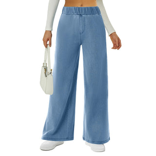 Relaxed Fit Elastic Waist Jeans