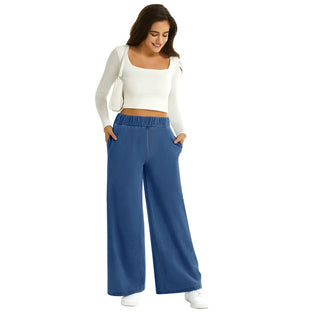 Relaxed Fit Elastic Waist Jeans