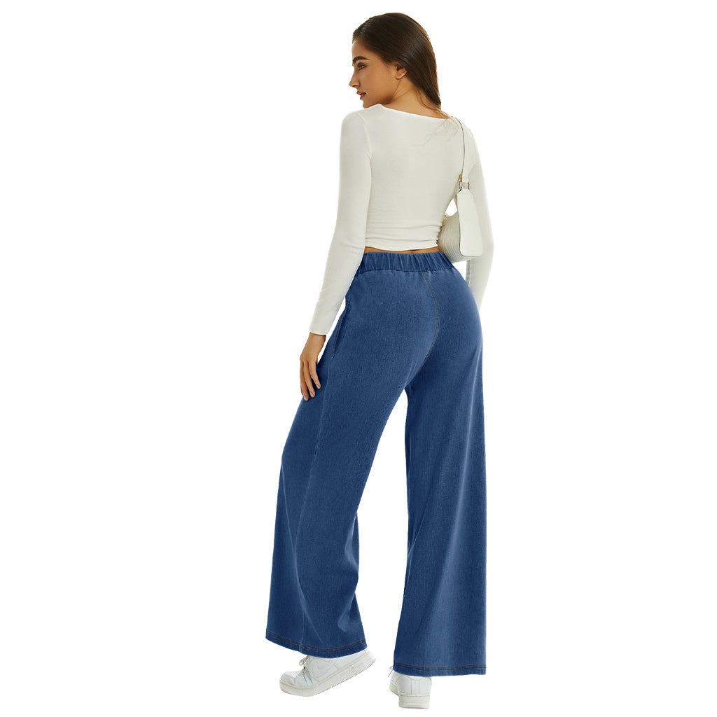 Relaxed Fit Elastic Waist Jeans