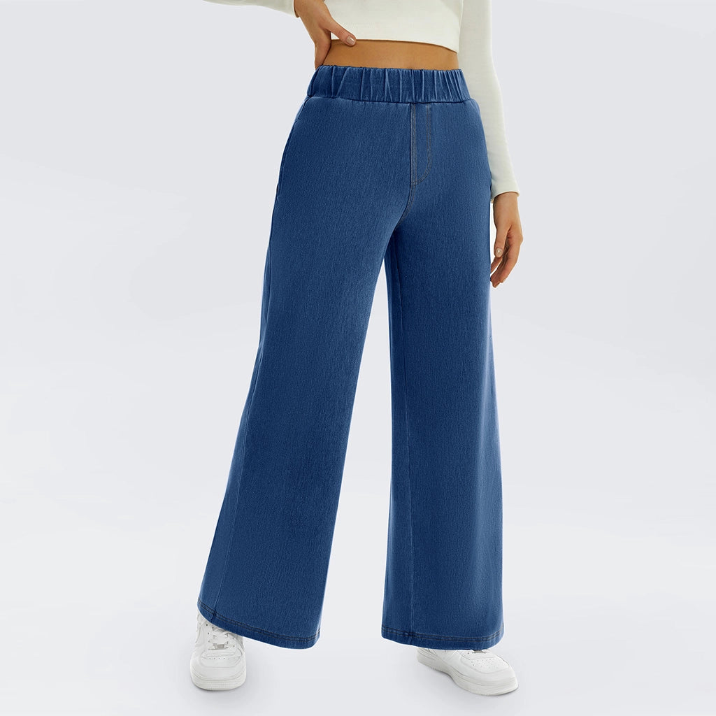 Relaxed Fit Elastic Waist Jeans
