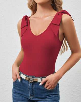 Bow-Tie Shoulder Tank Top