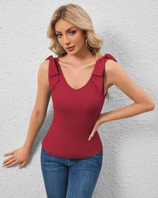 Bow-Tie Shoulder Tank Top
