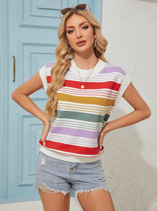 ColorBlock Striped Knit Top