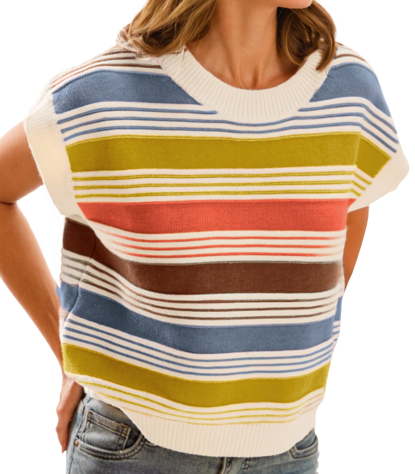 ColorBlock Striped Knit Top