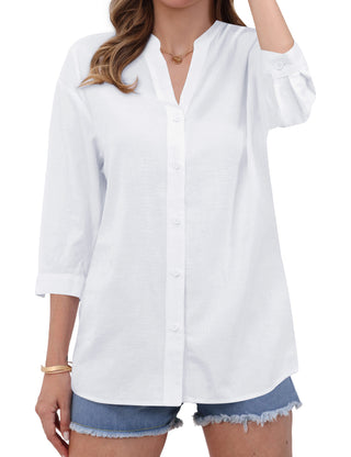 Aura V-Neck Breezy Cotton Top
