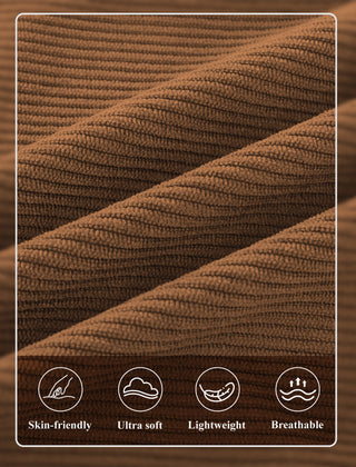 Retro Ribbed Button-Down Top