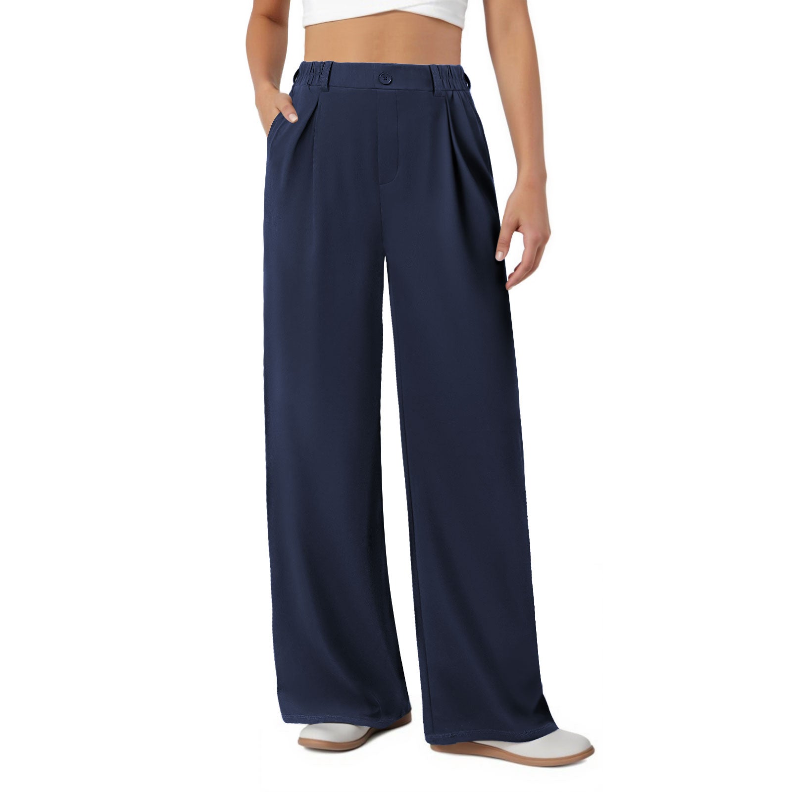 Soft Stretch Wide Leg Work Pants