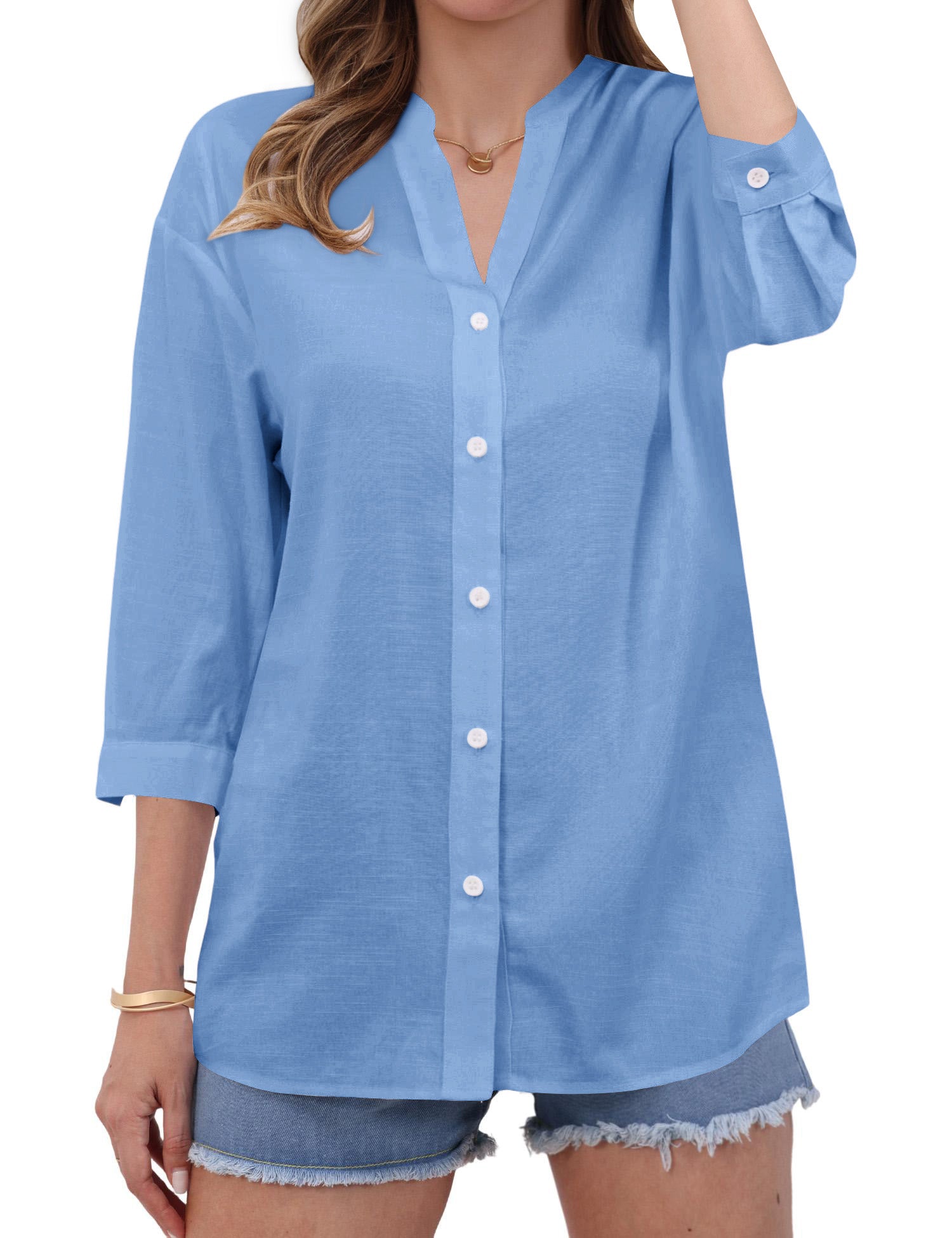 Aura V-Neck Breezy Cotton Top