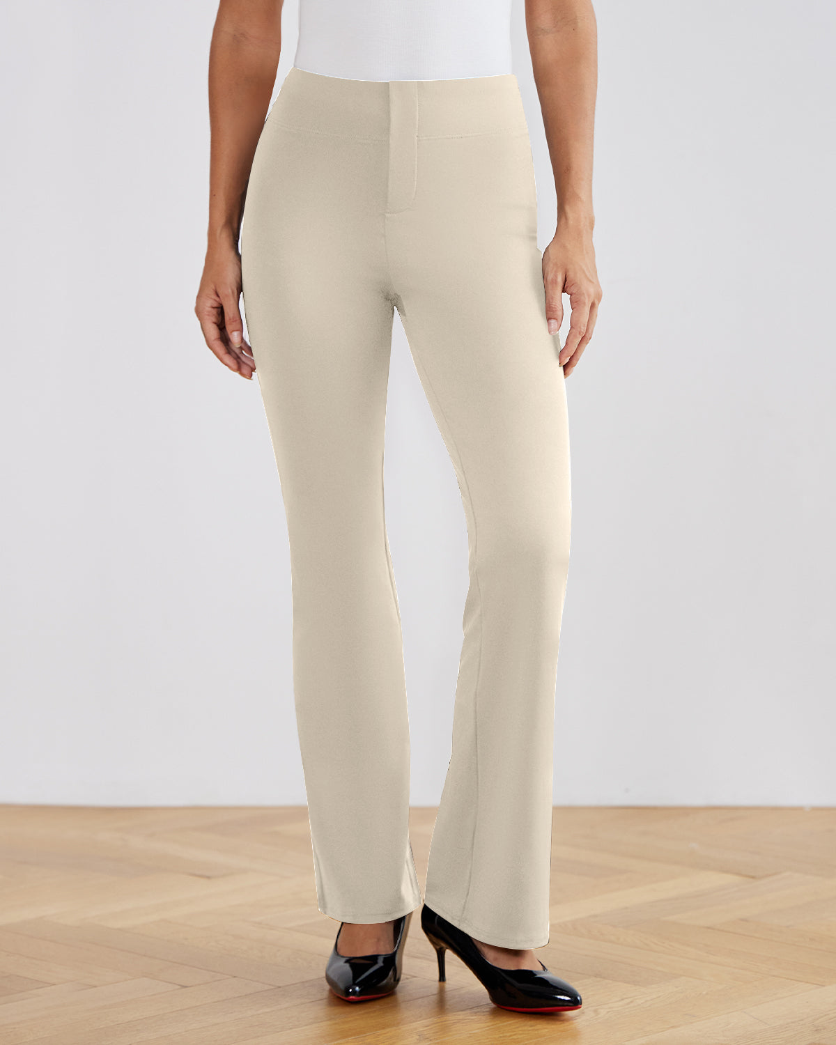 SwanSoft™ Faux-Fly Bootcut Work Trouser