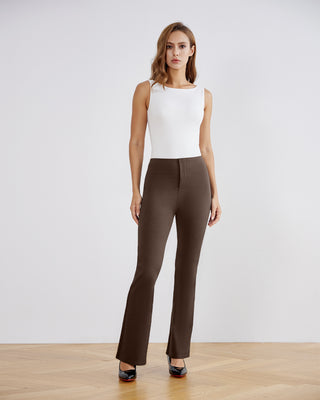 SwanSoft™ Faux-Fly Bootcut Work Trouser