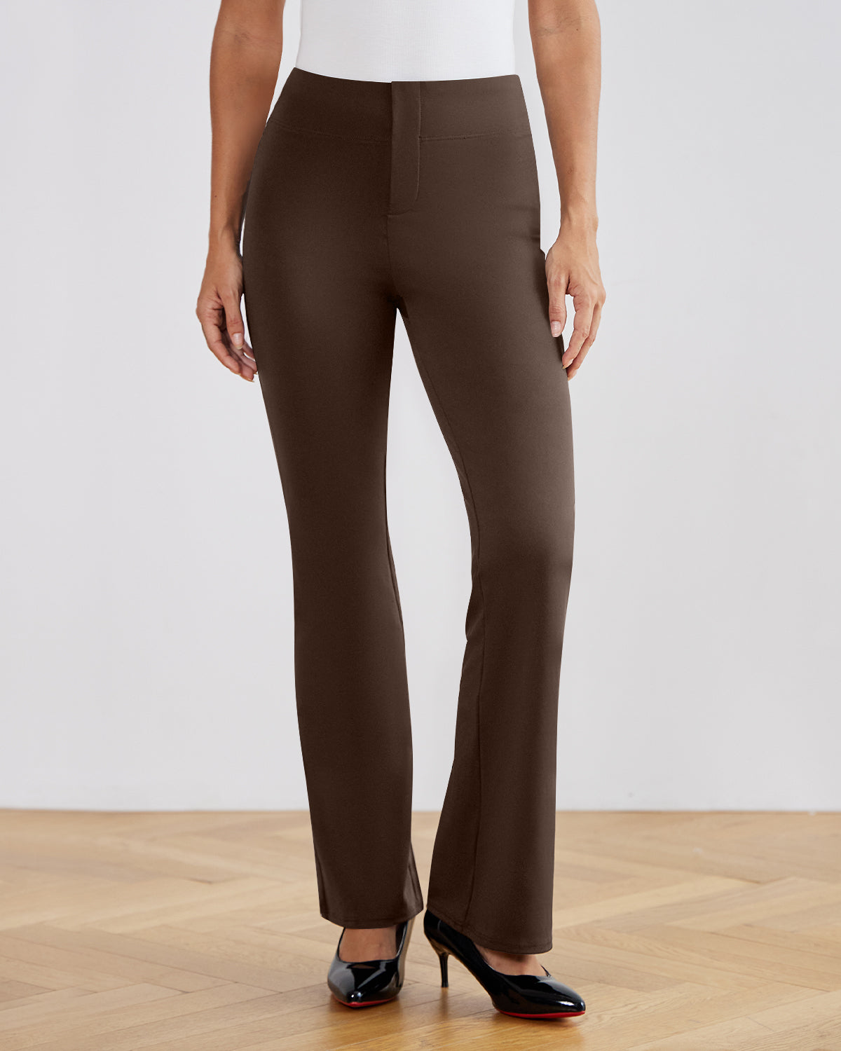 SwanSoft™ Faux-Fly Bootcut Work Trouser
