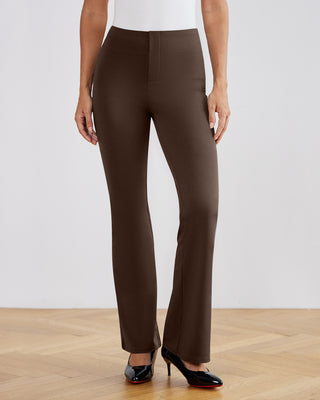 SwanSoft™ Faux-Fly Bootcut Work Trouser