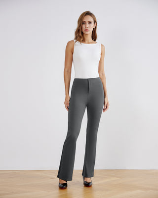 SwanSoft™ Faux-Fly Bootcut Work Trouser