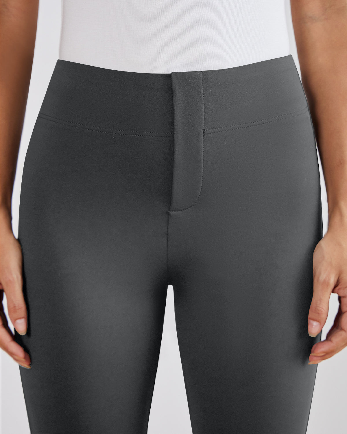 SwanSoft™ Faux-Fly Bootcut Work Trouser