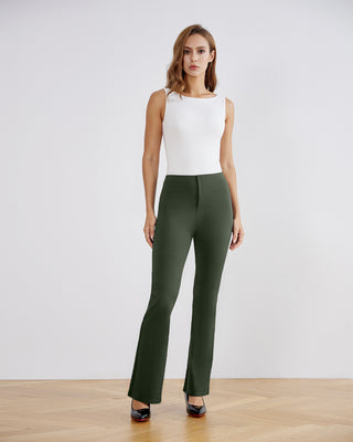 SwanSoft™ Faux-Fly Bootcut Work Trouser