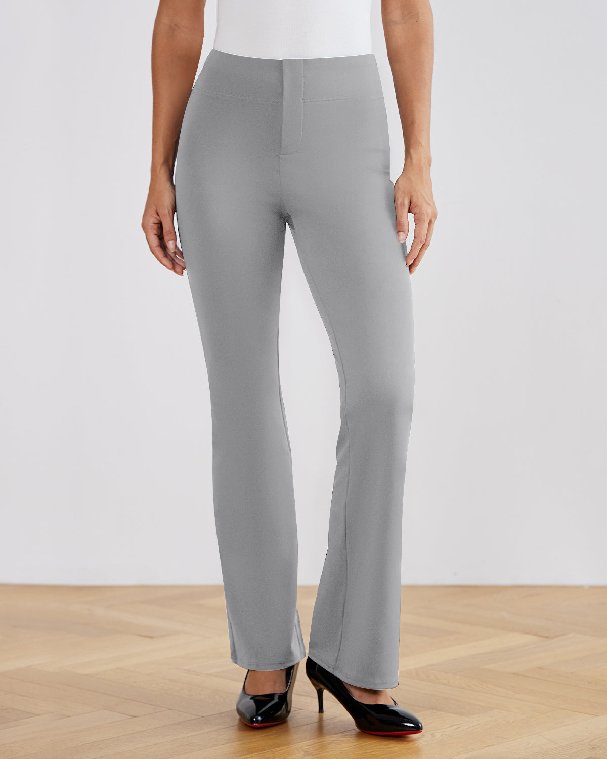 SwanSoft™ Faux-Fly Bootcut Work Trouser