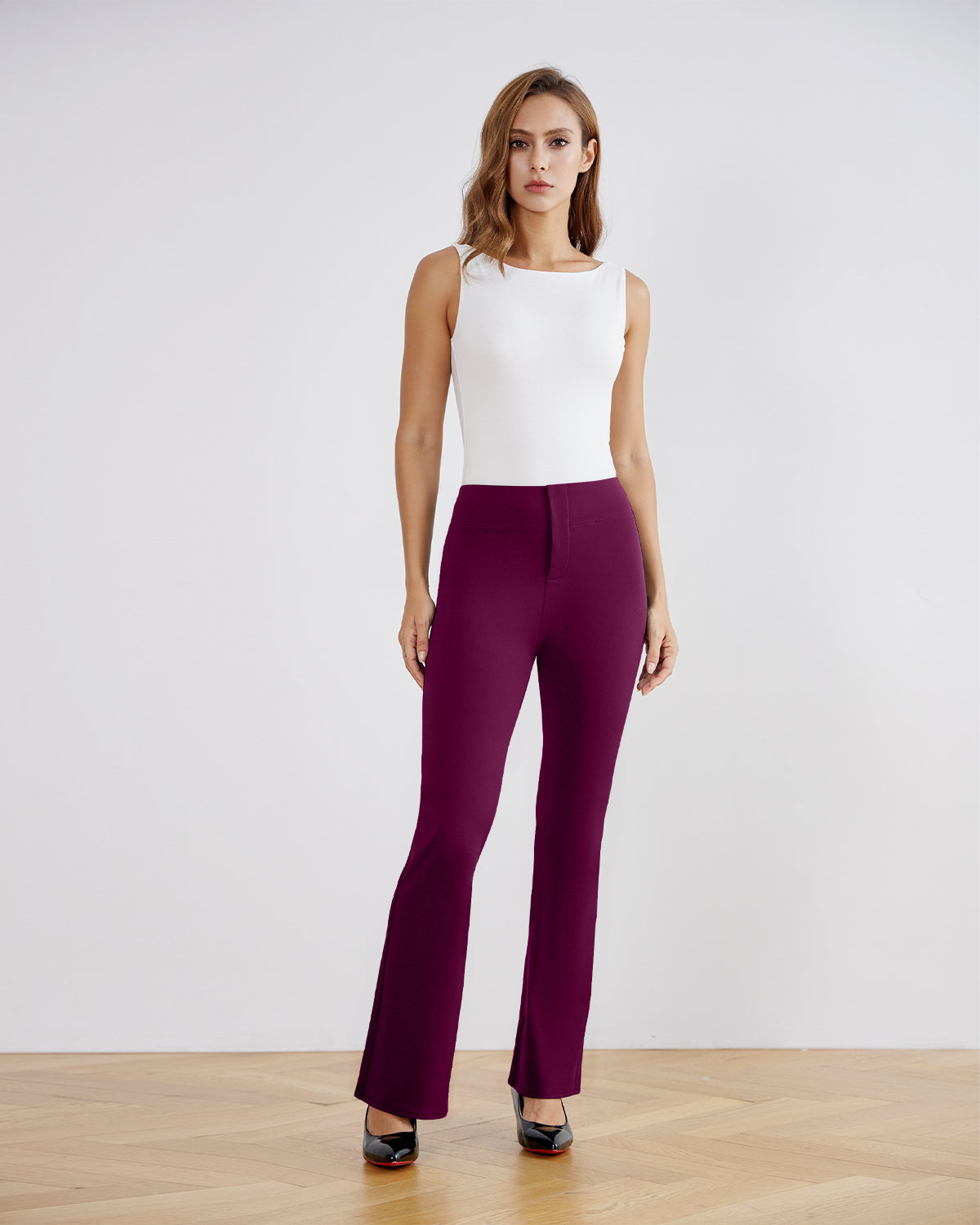 SwanSoft™ Faux-Fly Bootcut Work Trouser