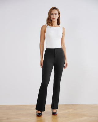 SwanSoft™ Faux-Fly Bootcut Work Trouser