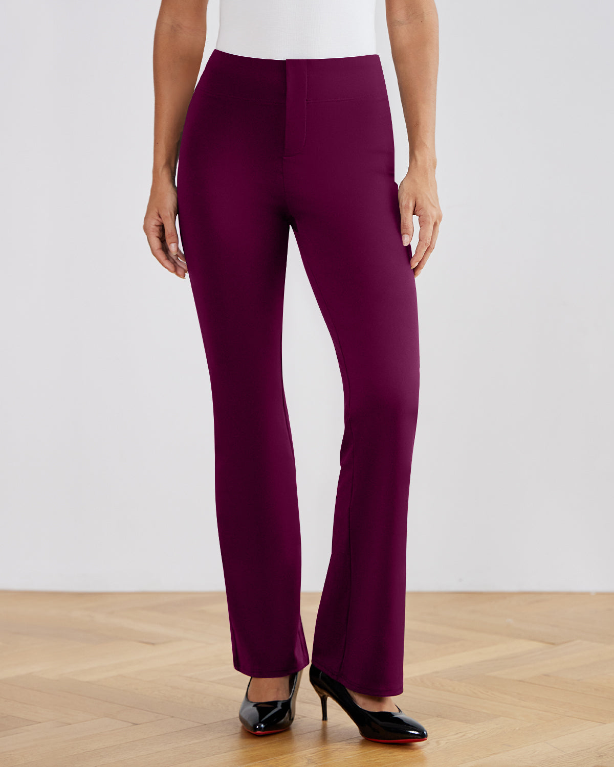 SwanSoft™ Faux-Fly Bootcut Work Trouser